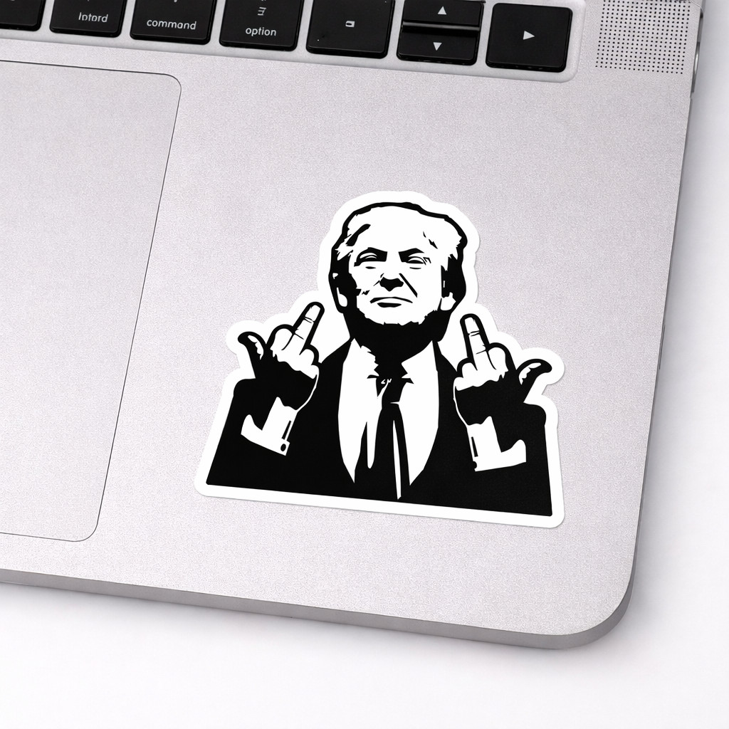 President Donald Trump Middle Finger Flipping Bird Trump 2024 Decal/Sticker 01