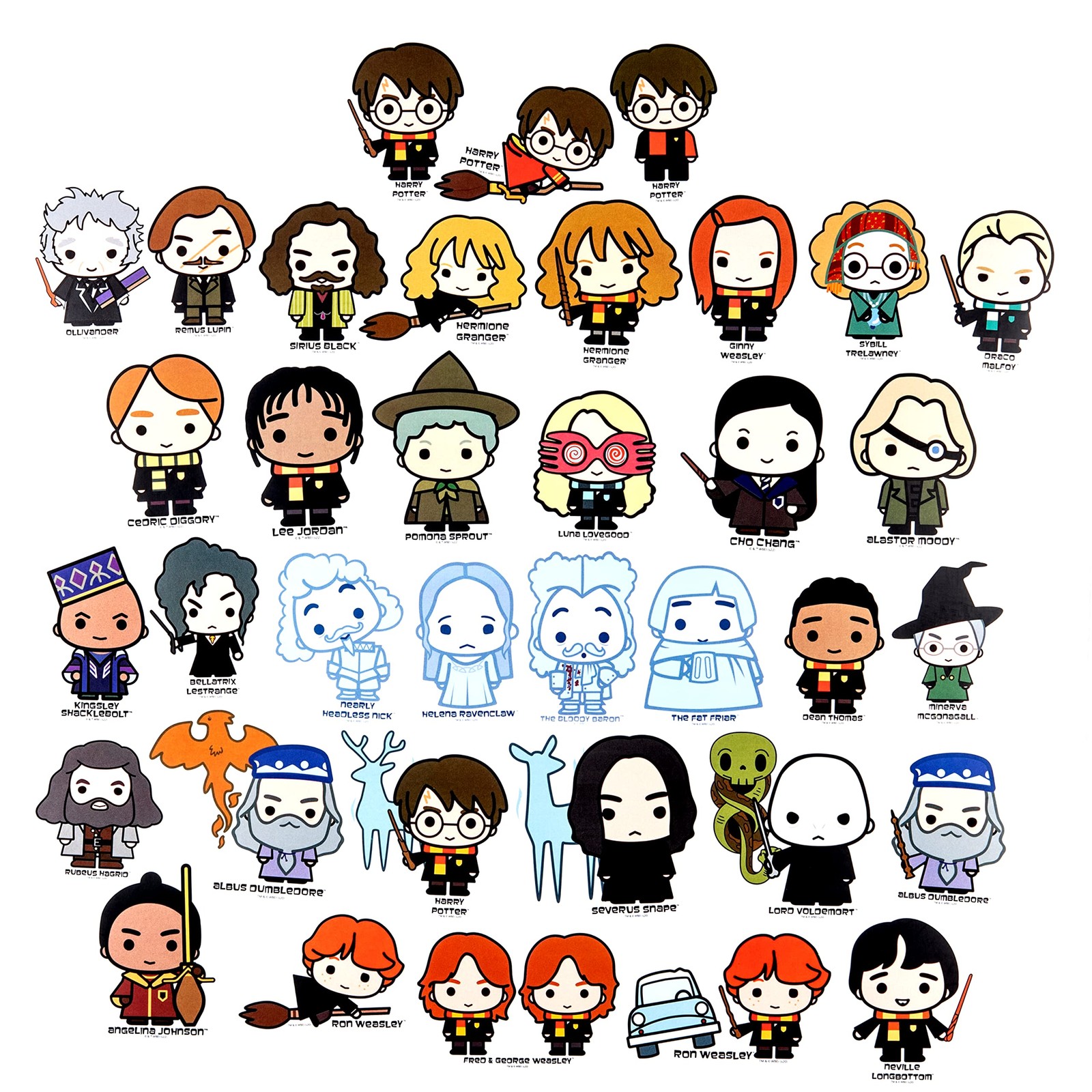 Conquest Journals Harry Potter Chibi Vinyl Decal 60 Pack, White
