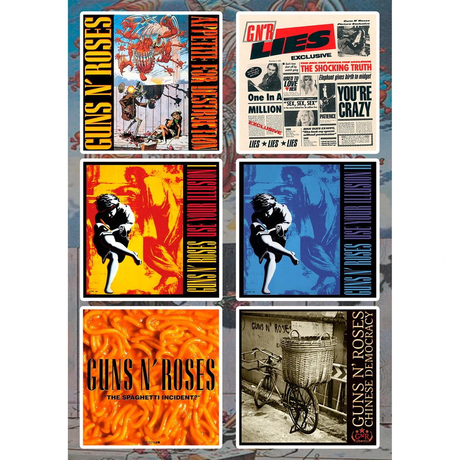 Guns N Roses Stickers GNR Appetite for Destruction Use Your Illusion Hard Rock