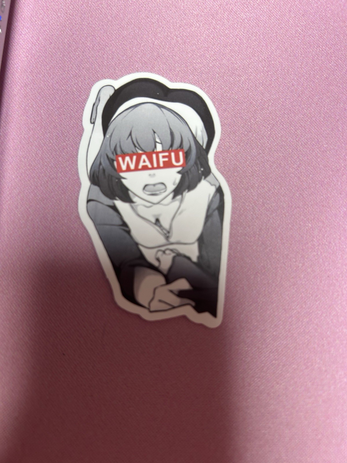 black and white waifu lewd stickers #15