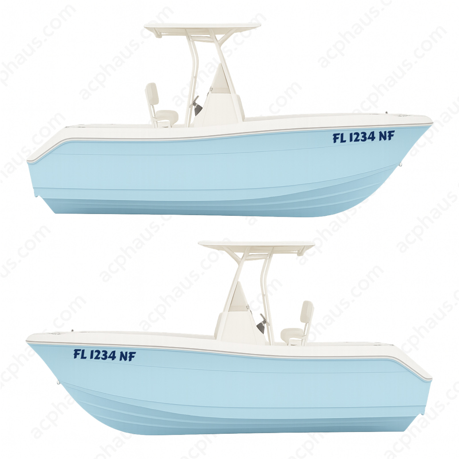 Boat Registration Numbers Decals – Custom ORACAL 751C Vinyl – Right & Left Set