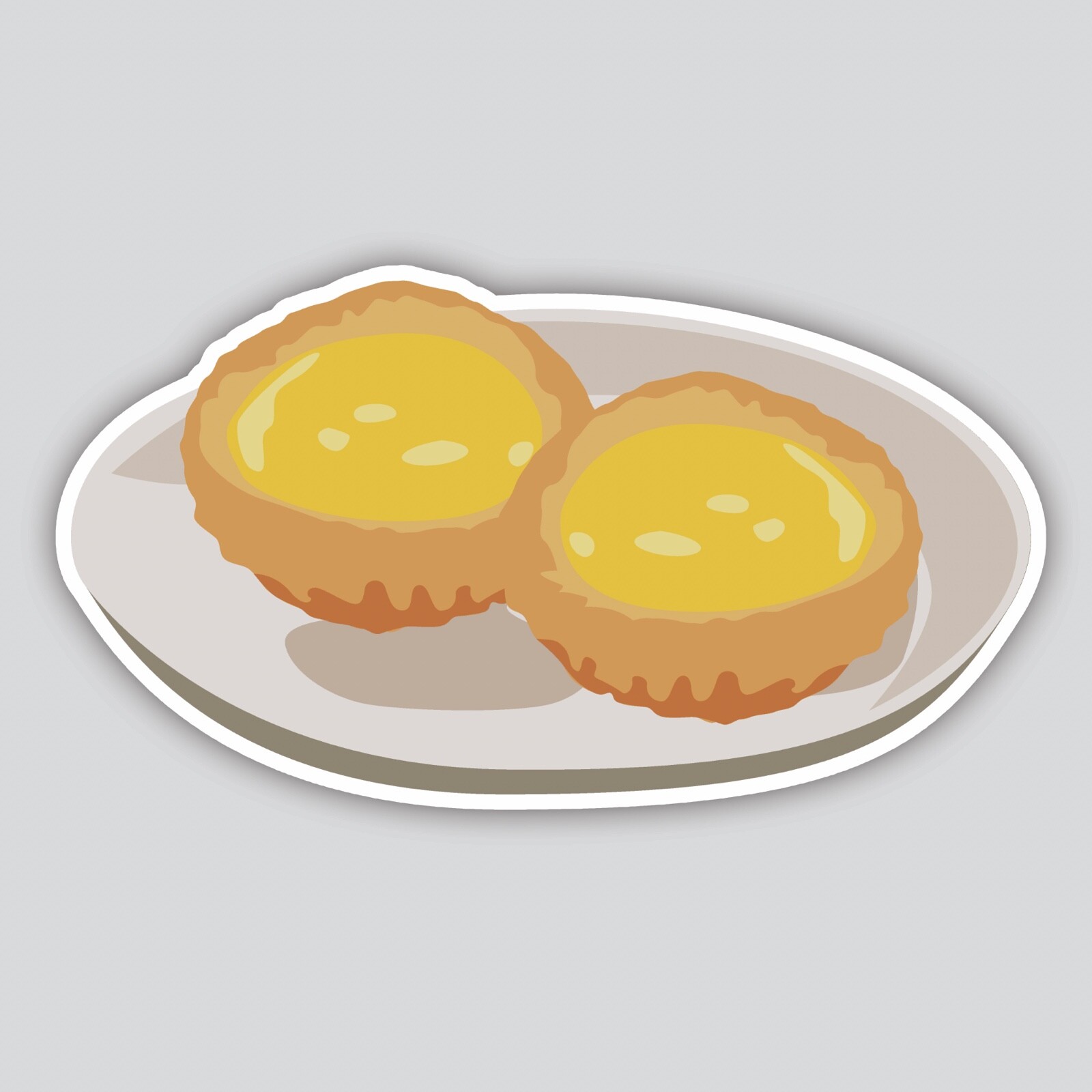 Hong Kong Style Egg Tarts Custard Dessert Dim Sum Food Vinyl Decal Sticker