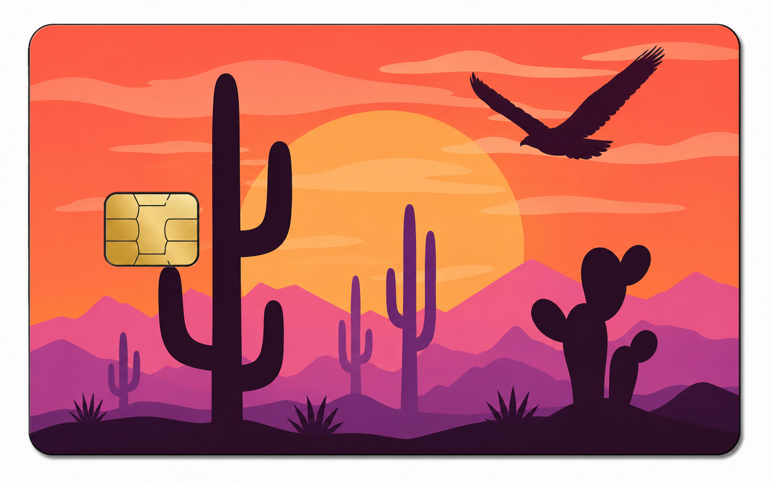 Colorful Texas Desert Landscape Credit Card Skin Debit Card Vinyl Sticker