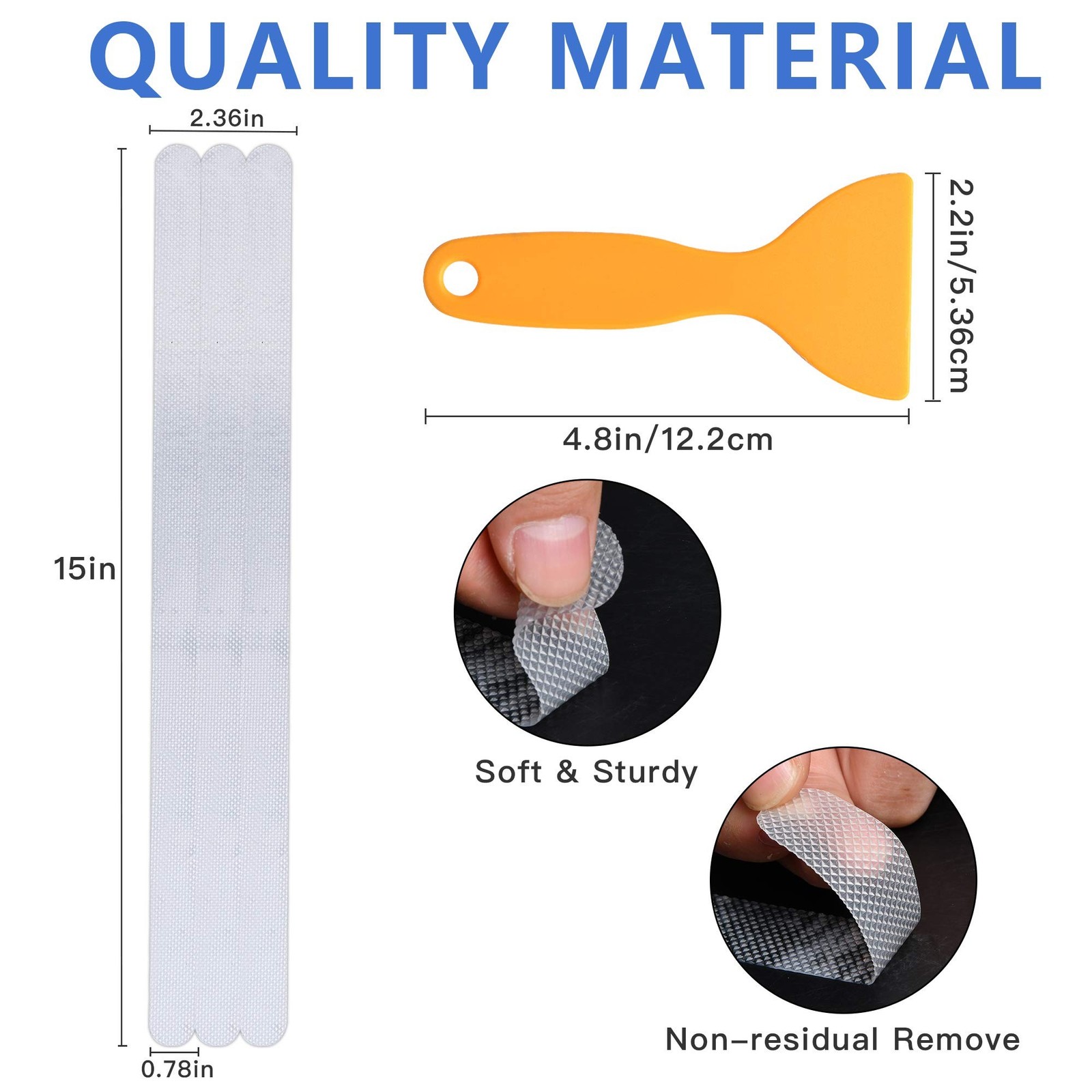 Supkiir Bathtub Non Slip Stickers, 24 PCS Anti Slip Adhesive Shower Treads wi…