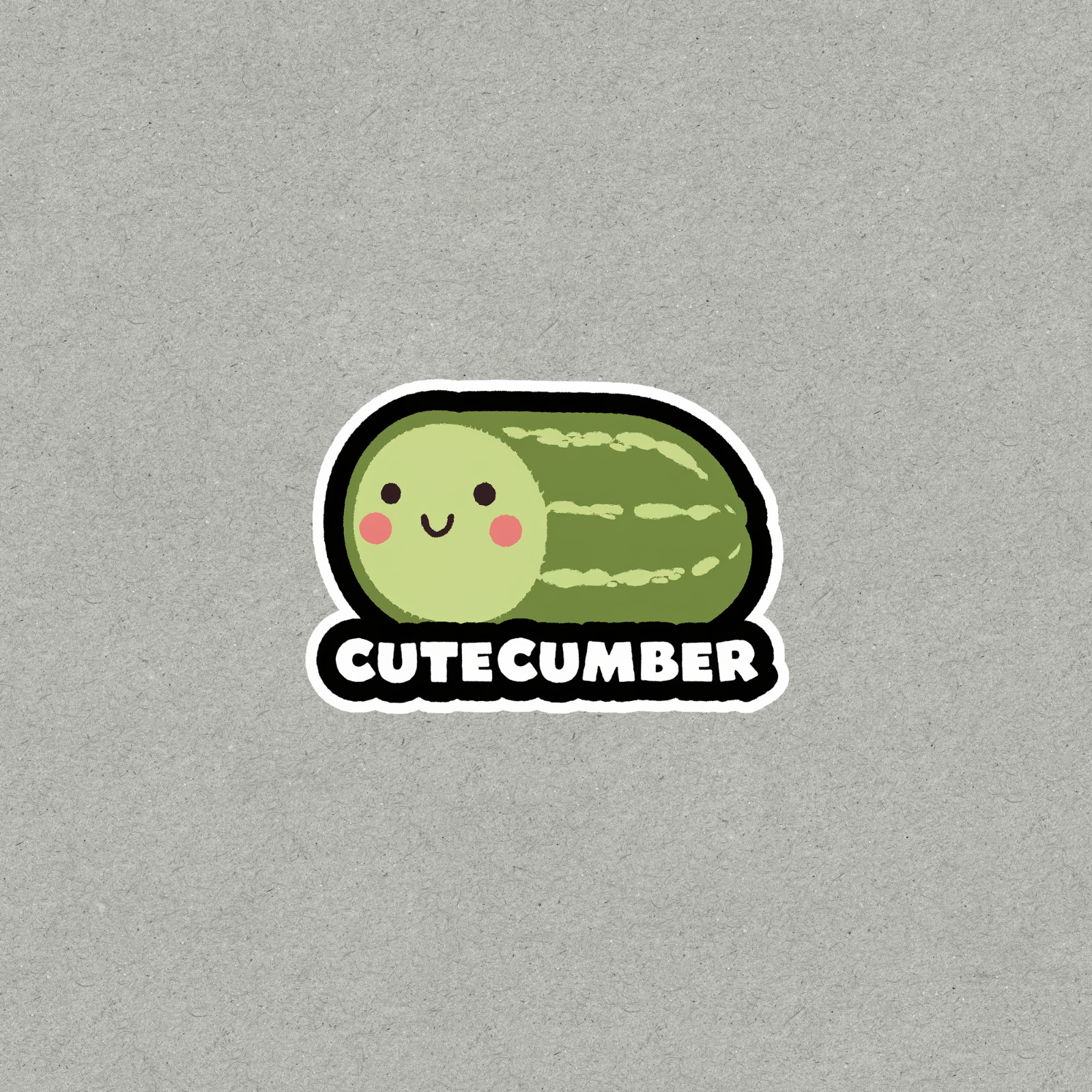 Cute Cucumber Vegetable Sticker – Kawaii Funny Joke Pun Decal for Laptop, Water