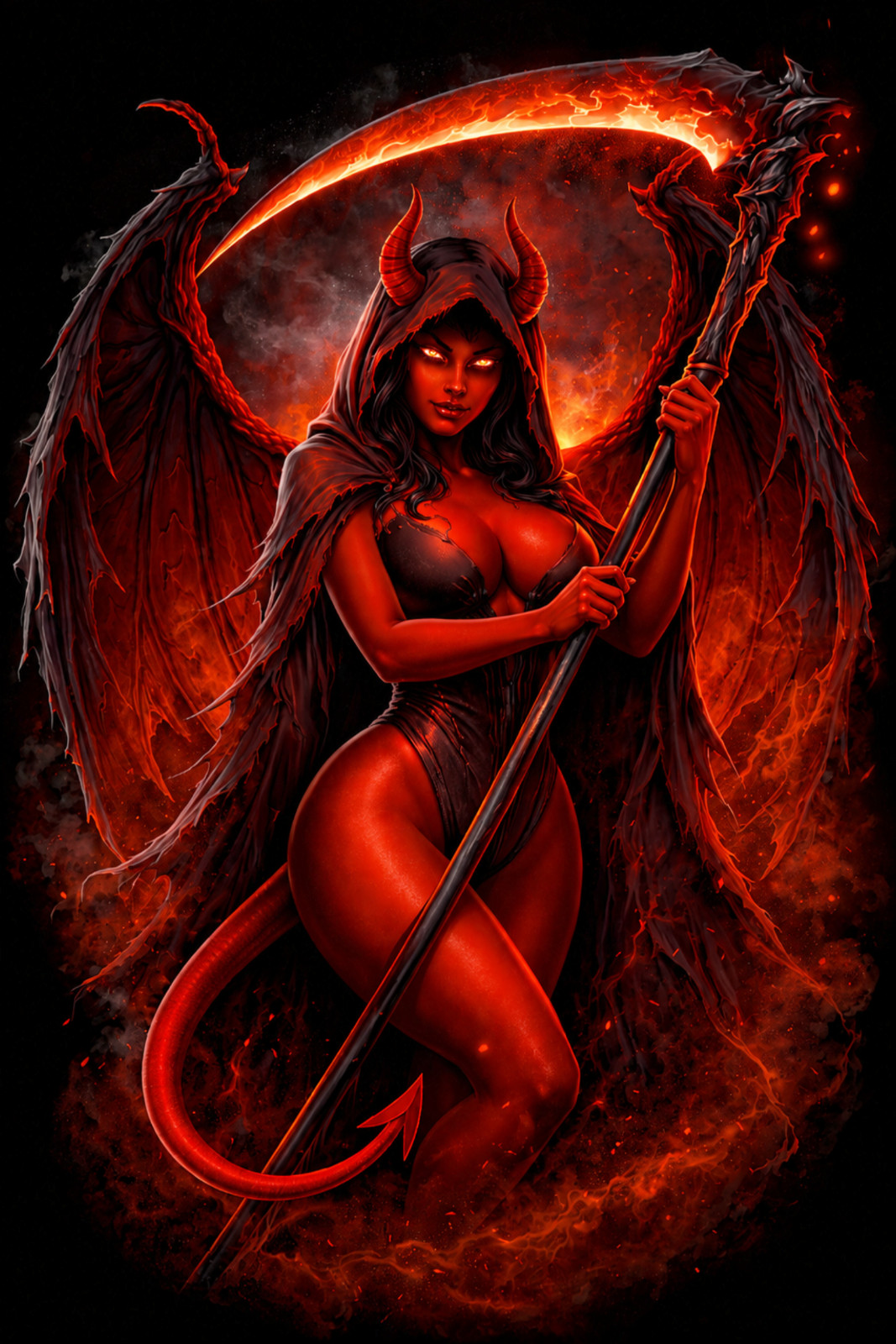 Succubus Grim Reaper Mashup Dark Fantasy Sticker Demon Angel Vinyl Decal
