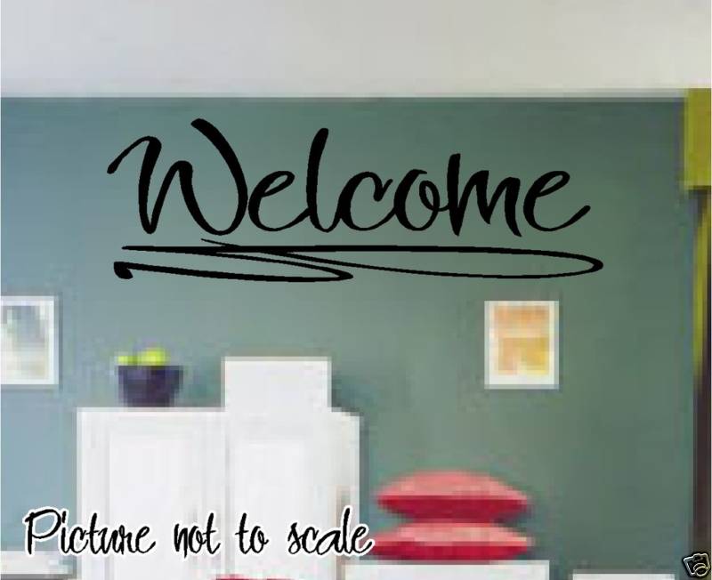 WELCOME large vinyl decal WALL ART – PERFECT HOME DECOR