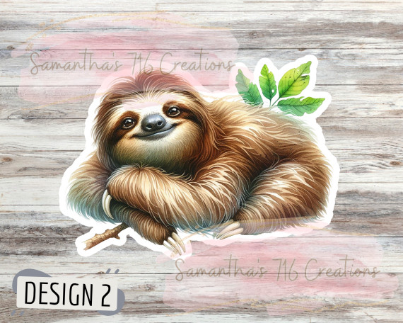 Sloth Vinyl Stickers 3" For Laptops, Cups, Etc. Indoor, Water Resistant