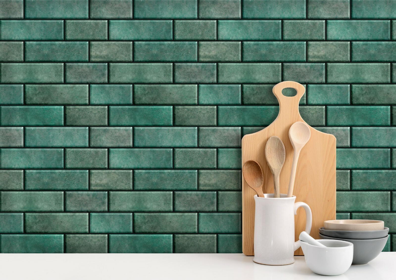 Mosaicowall Peel and Stick Kitchen Backsplash | Kitchen Tiles | Pack of 10 Tiles