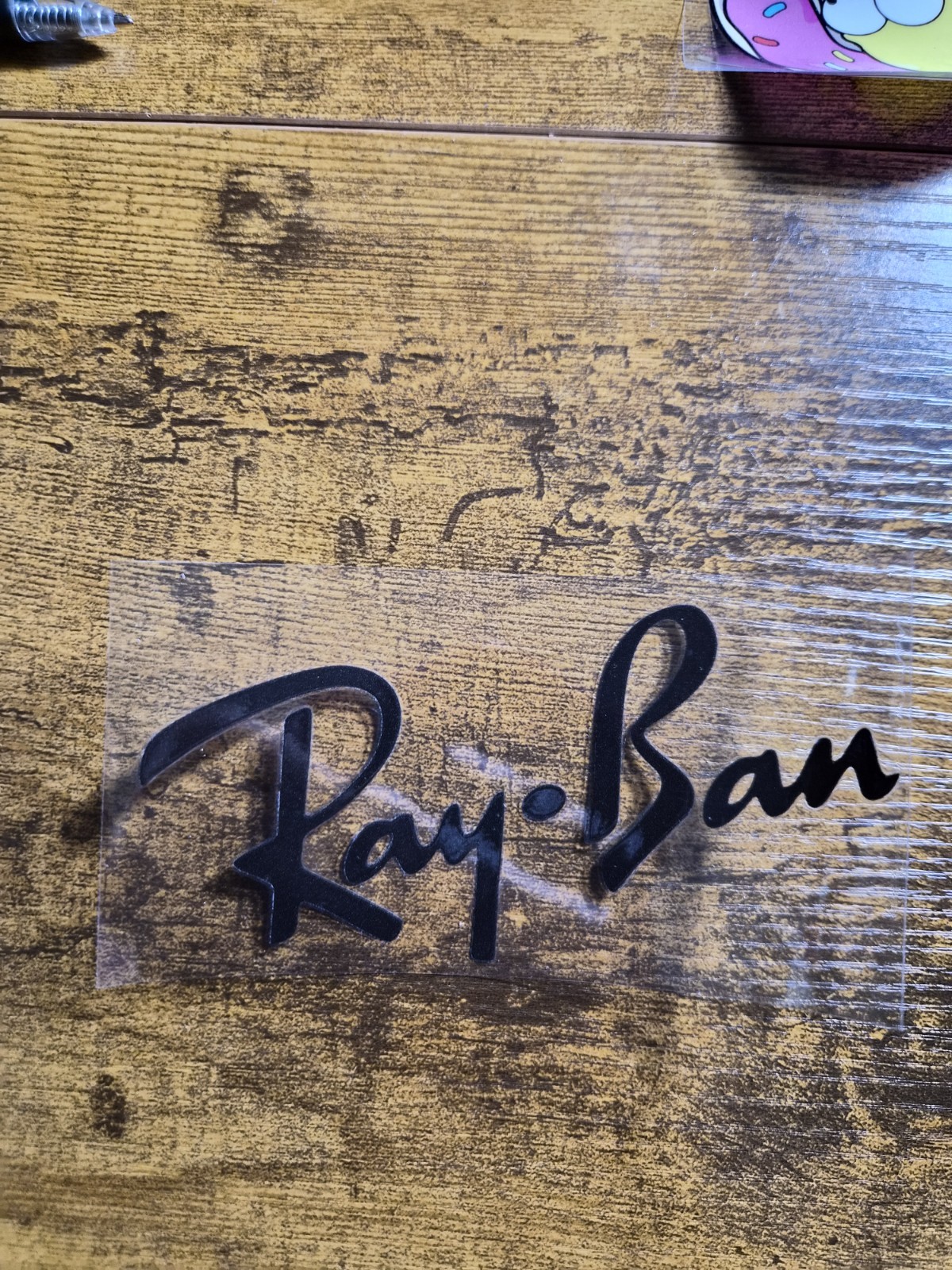 R B BLACK Aviator Logo High Quality UV DTF Raised Decal
