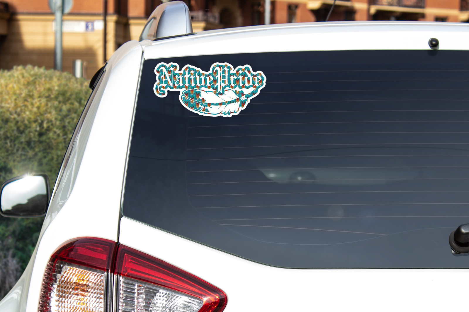 Native Pride Pattern Vinyl Sticker Approx. 8.5 inch wide