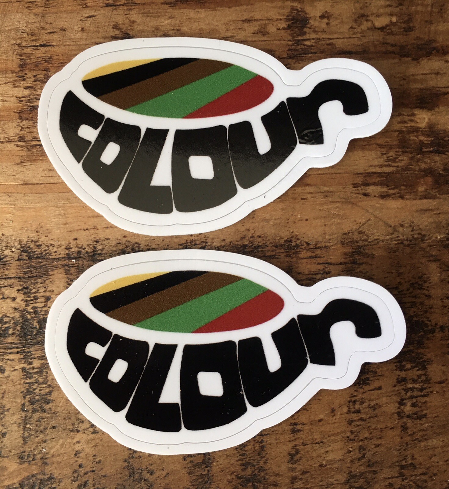 Lot 2 Colour Color Diversity Coffee Cup Unique 2023 Promo Glossy Sticker Laptop
