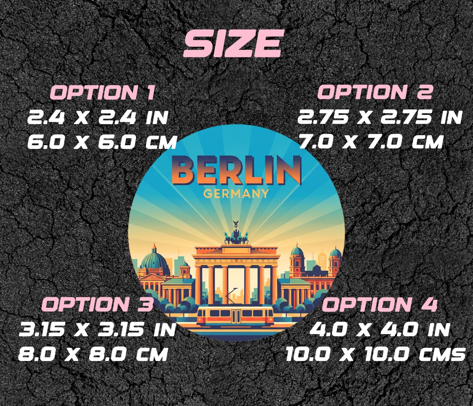 Berlin Germany Vintage Travel Sticker Die Cut Waterproof Vinyl Laptop Decal