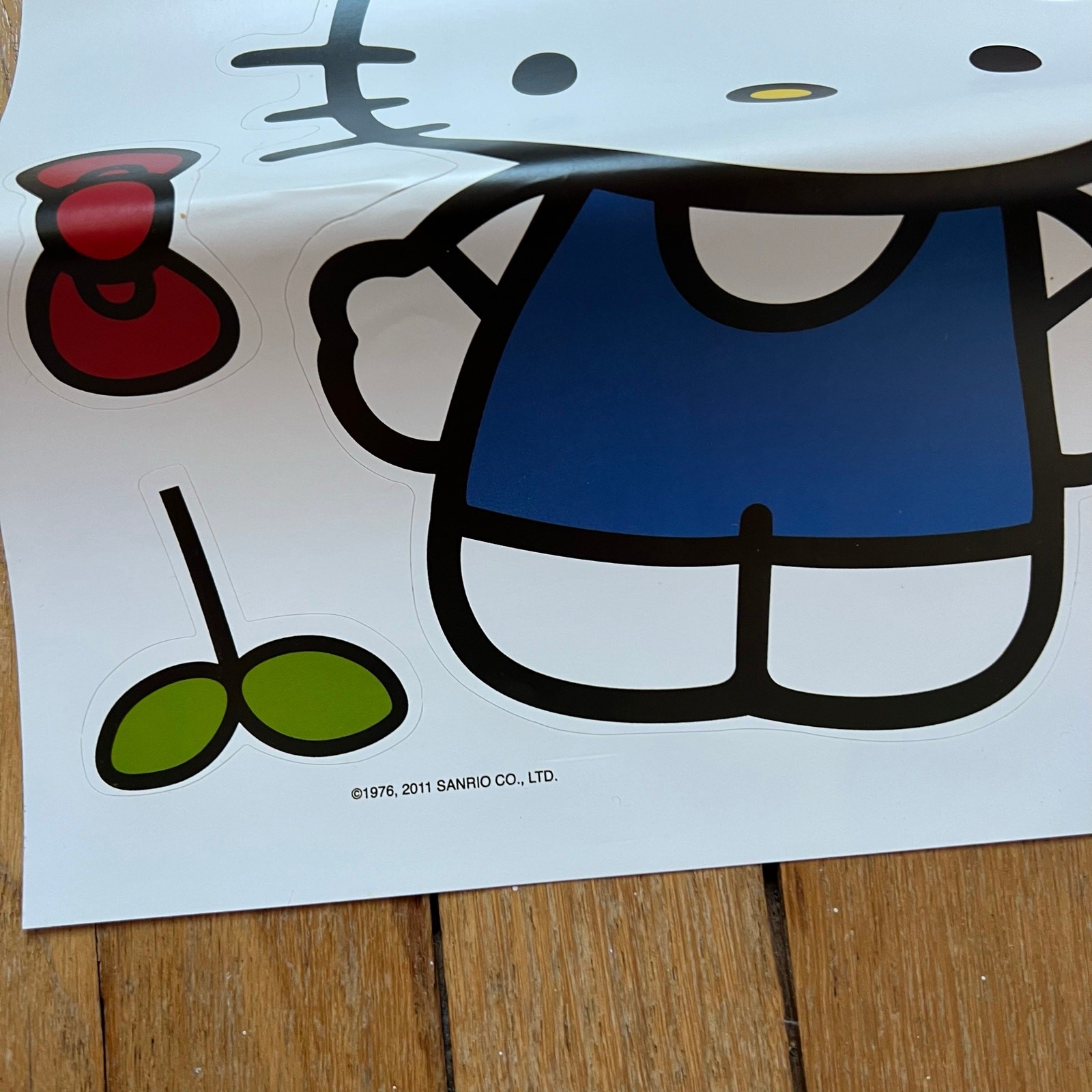 Hello Kitty Large Vinyl Wall Decal Sticker Sheets Sanrio Retro 2011 9"x7.5"