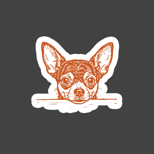 Chihuahua Sticker Vinyl Decal Dog Lover Pet Breed Cute Peekaboo Art