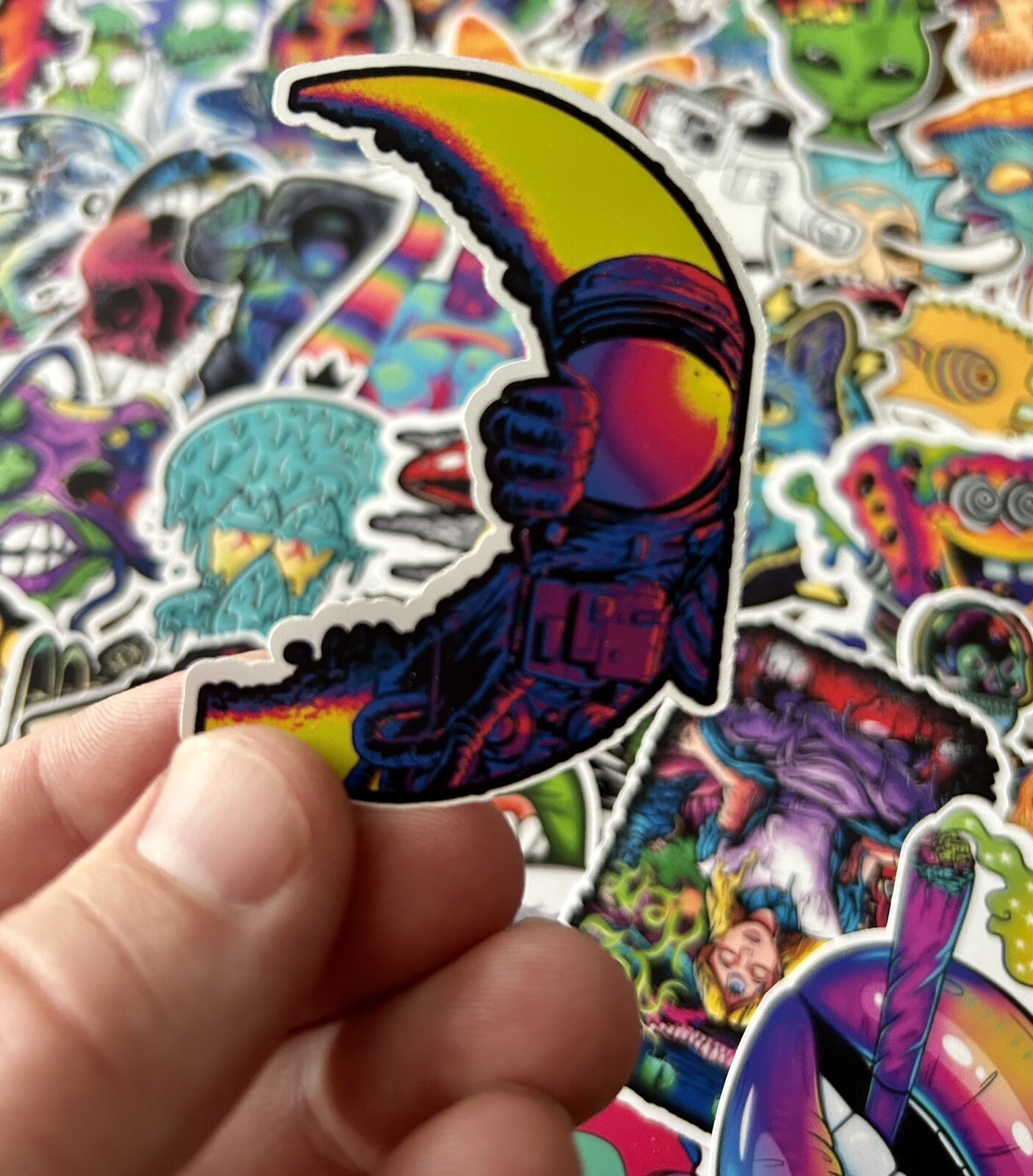 25/50 Piece Psychedelic Sticker Pack – Waterproof Vinyl – Pop Culture Weed