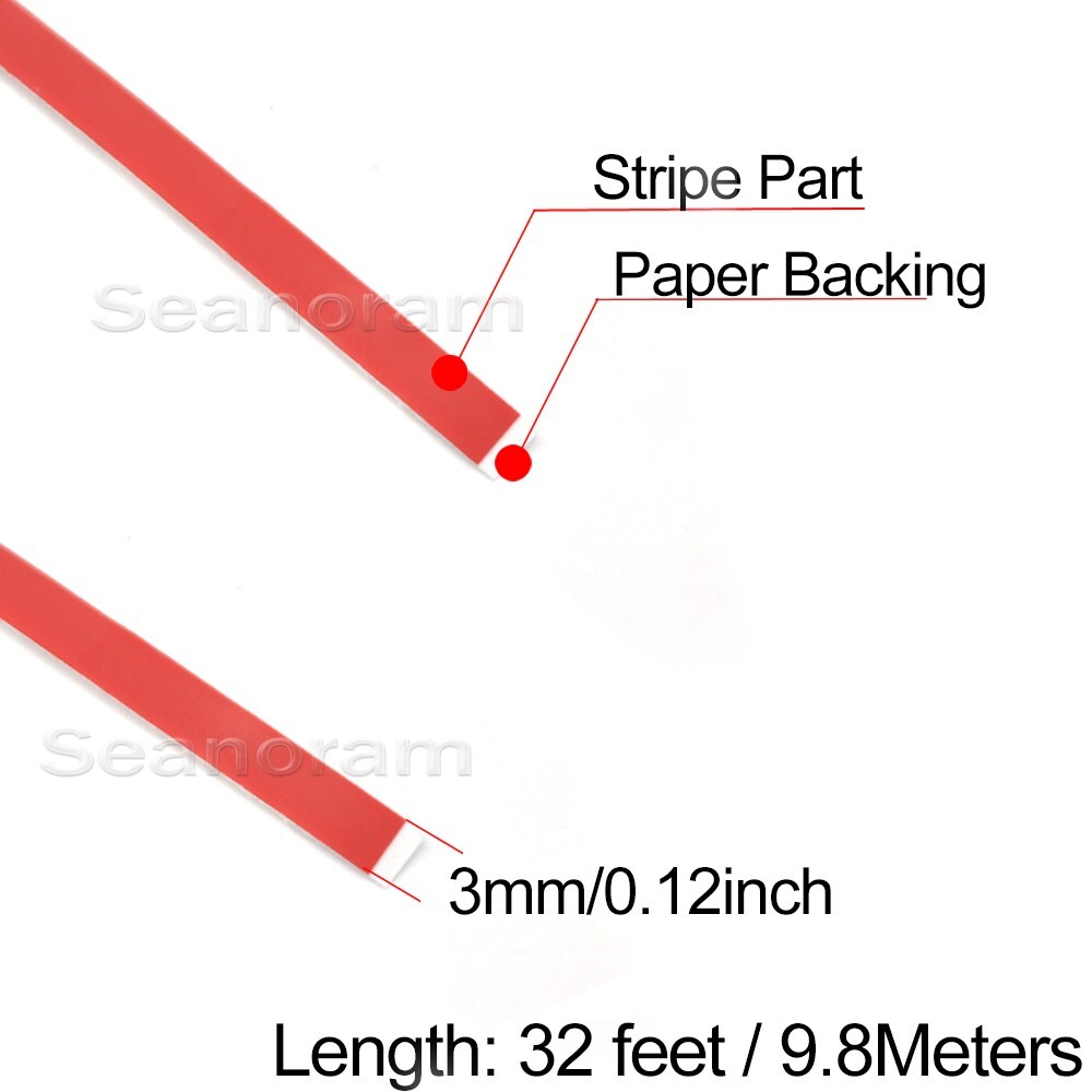 1/8" 3mm Red DIY Home Shop Pinstriping Pin Stripe Line Decal Vinyl Tape Sticker