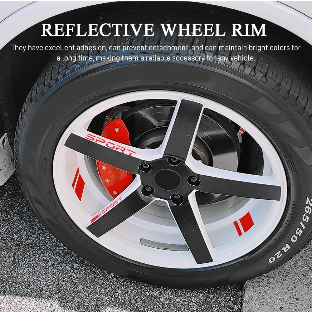 14PCS Car Decal Stickers, Car Reflective Stickers, Wheel Rim Decal Stripes Se…