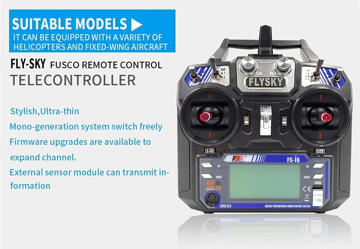 Flysky FS-i6 RC Transmitter and Receiver FS-iA6 6 Channels 2.4GHz AFHDS…