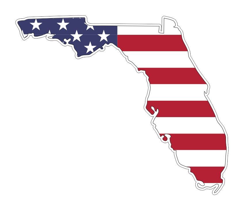 Florida State USA Flag Sticker Stickers A107