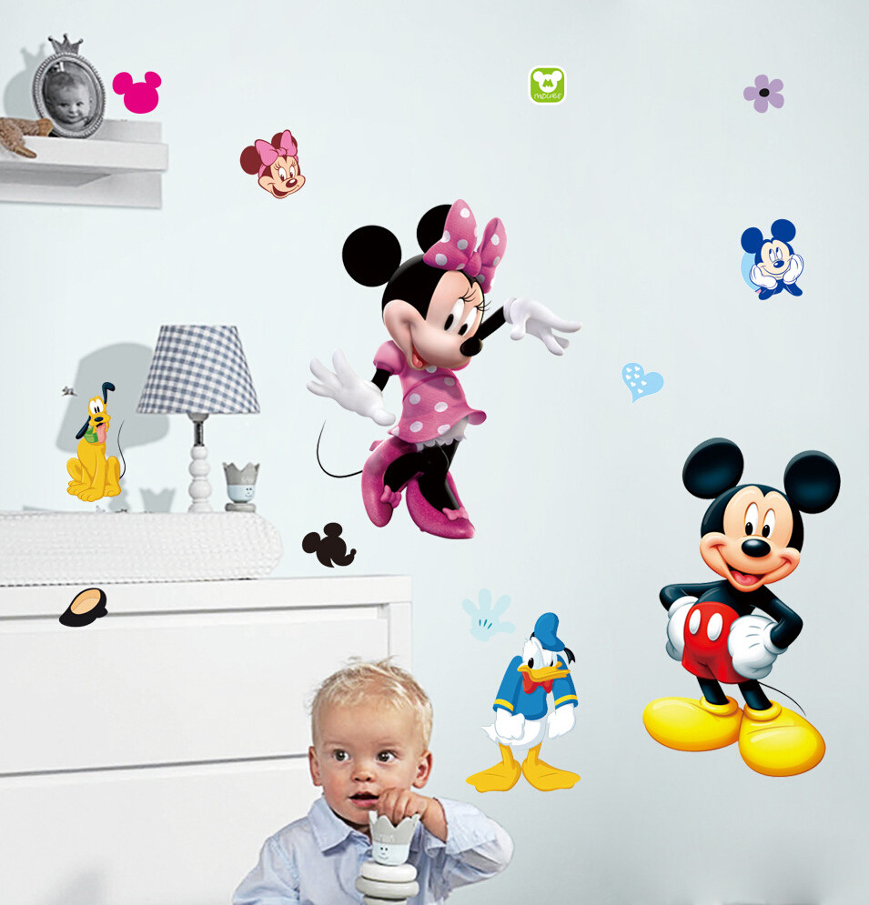 Disney 19" mickey & minnie mouse Removable Wall Stickers Decal Kids Home Decor
