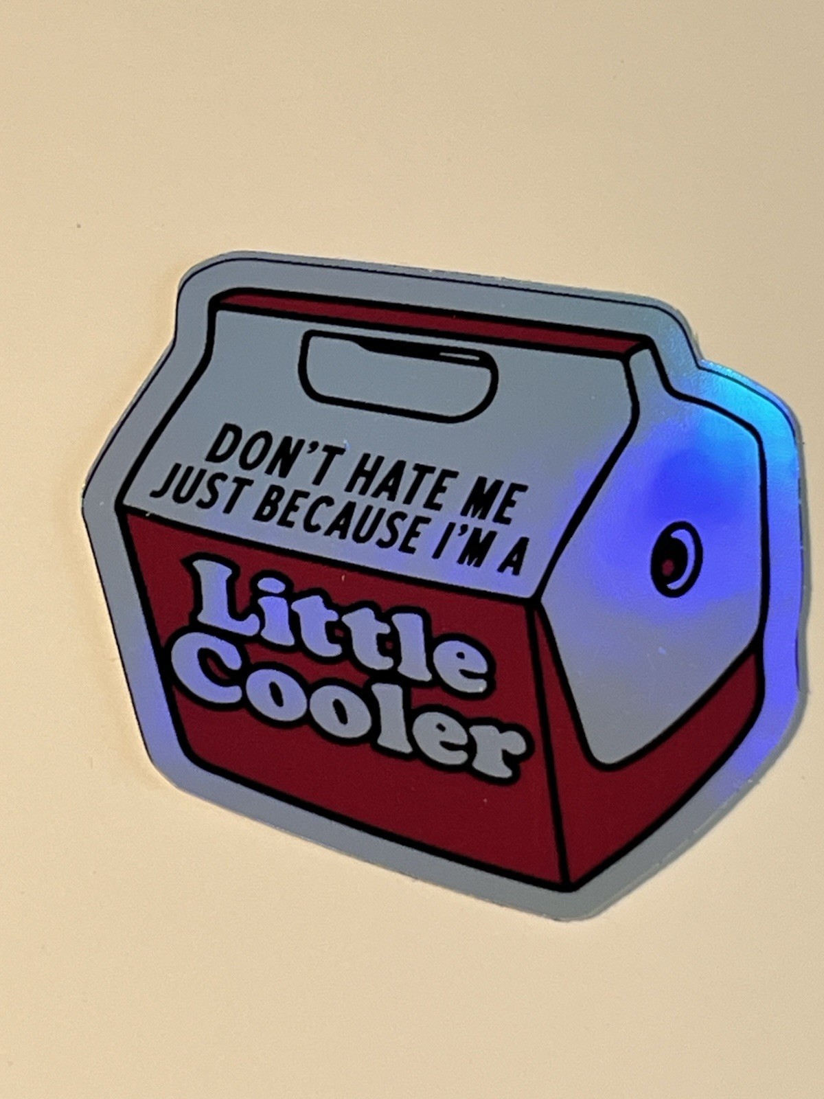 Don't Hate Me Little Cooler 3 Inch Funny Humor Holographic Waterproof Sticker