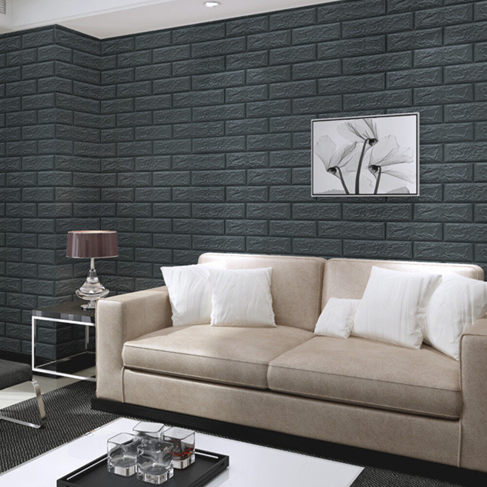 10/20pc 3D Tile Brick Wall Sticker Self-adhesive Waterproof Foam Panel Wallpaper