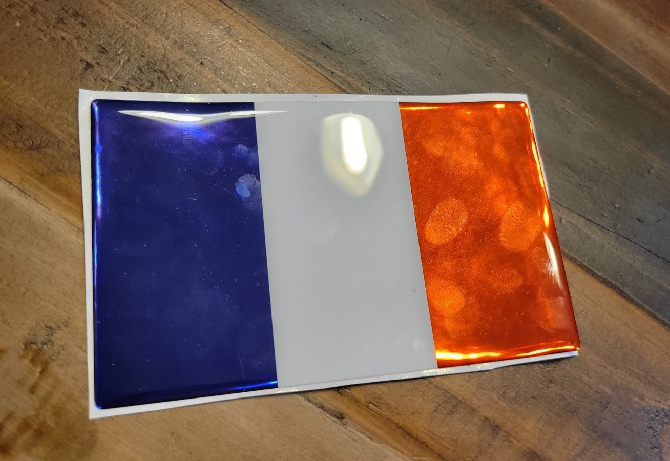 France Flag Decal Domed Raised 3d Urethane Emblem Reflective 6×4 inch