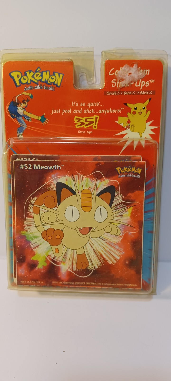 1999 Pokemon Stick Ups Wall Decals Series C in Original Package