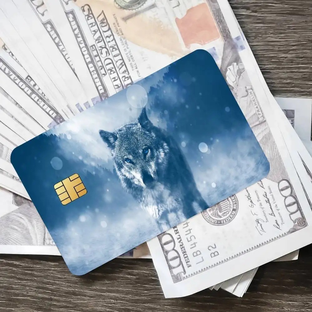 Credit card Skin Wolf | Wild Animal Debit card skins | Custom bank card Sticker