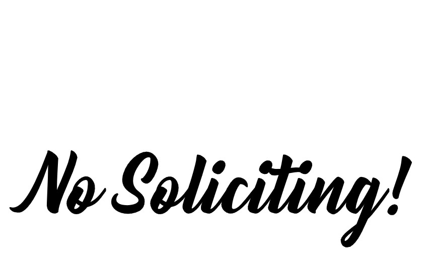 NO SOLICITING – VINYL DECAL STICKER SIGN DOOR WINDOW WALL BUSINESS HOME SECURITY
