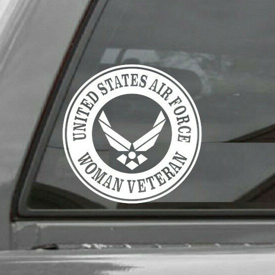 UNITED STATES AIR FORCE WOMAN VETERAN ROUNDEL Vinyl Window Decal Sticker
