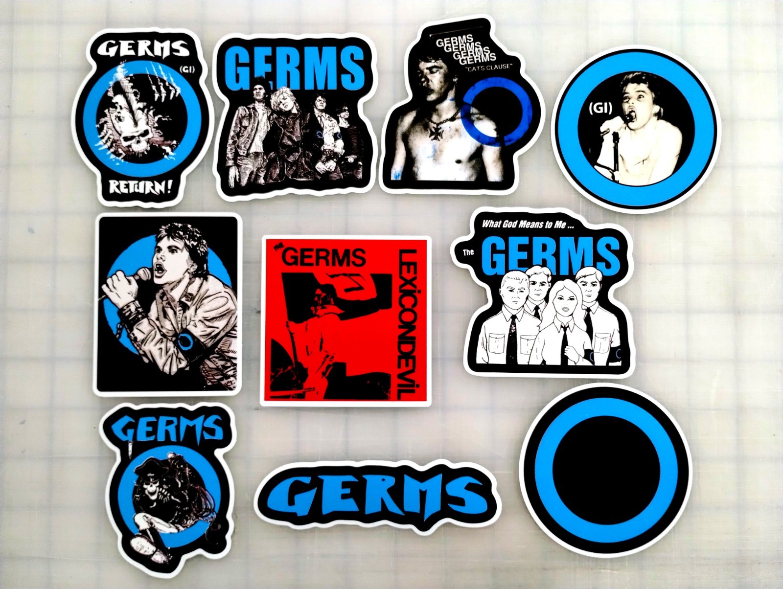 Germs Vinyl Sticker Lot (10 Stickers) punk misfits bad religion brains nofx doa