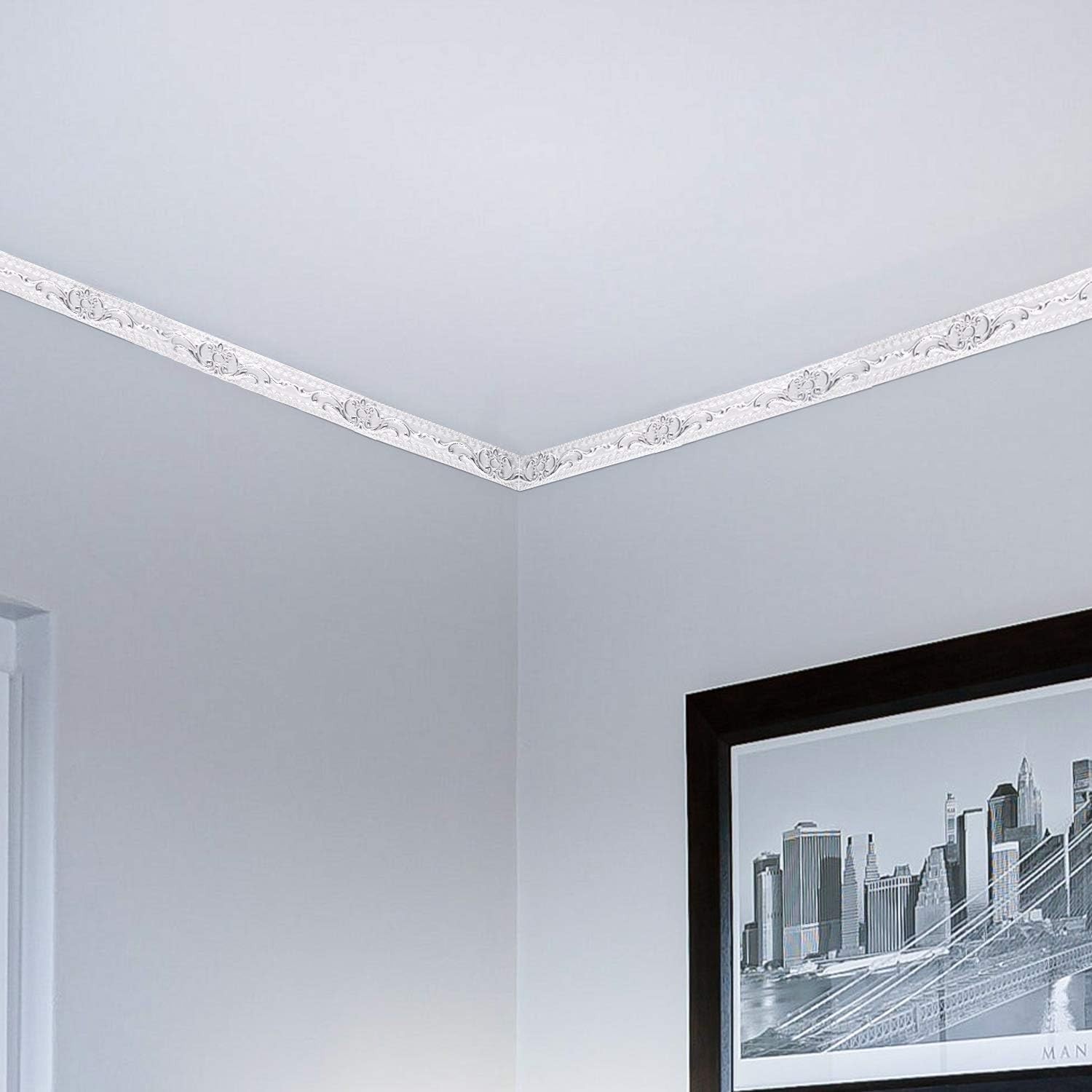 Self Adhesive Mirror Frame Border, Silver – 16.4 Feet