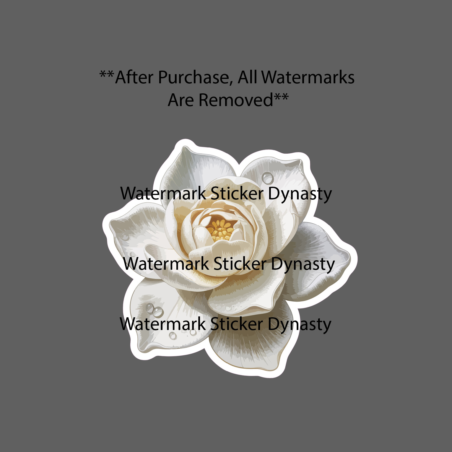 Gardenia Sticker Waterproof Decal Flower Floral Outdoor Garden Pollen Gift NEW