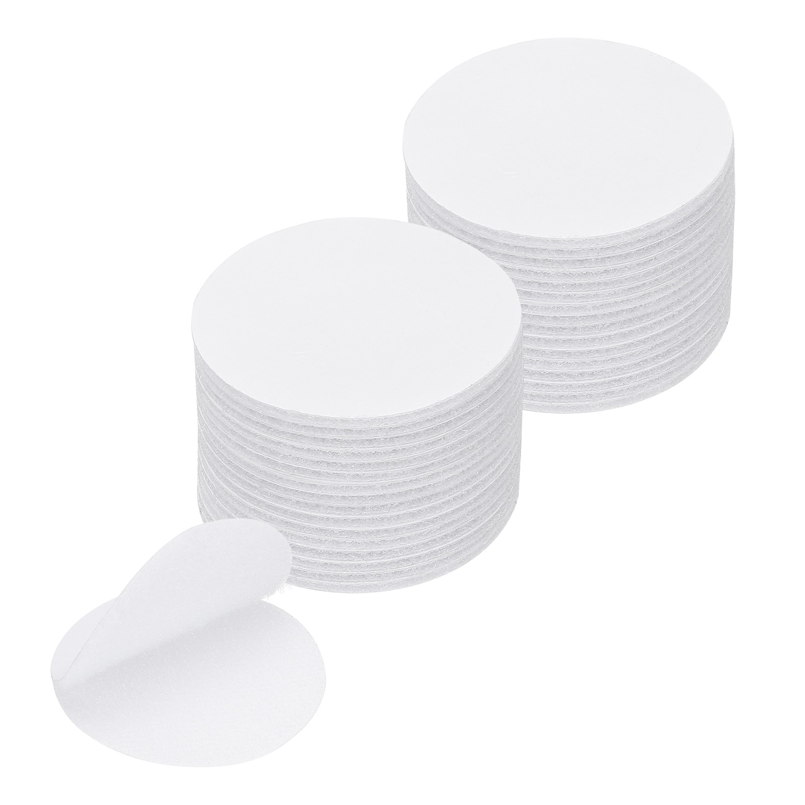 2.4 Inches Hook and Loop Dots 16 Sets Circle Self Adhesive Tape White