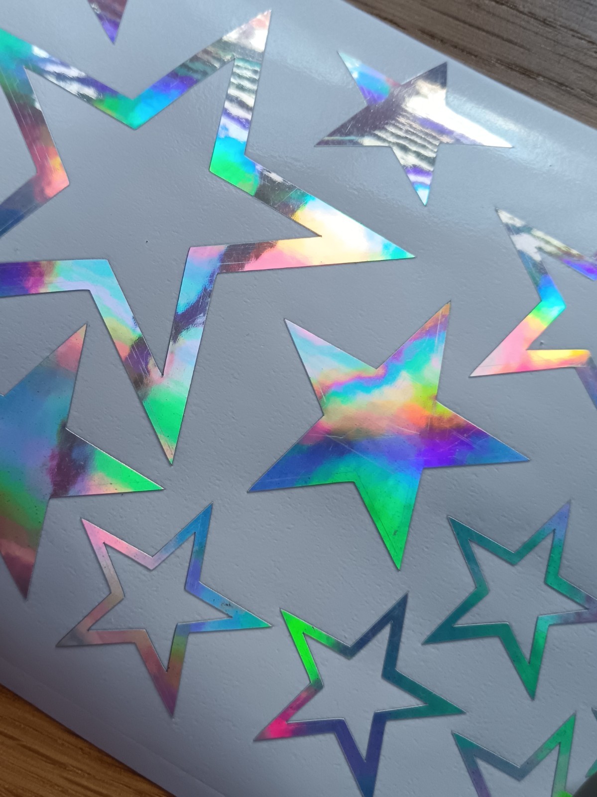 Holographic Stars Decal, Set of Chrome, Metallic Stars Sticker For DIY Project