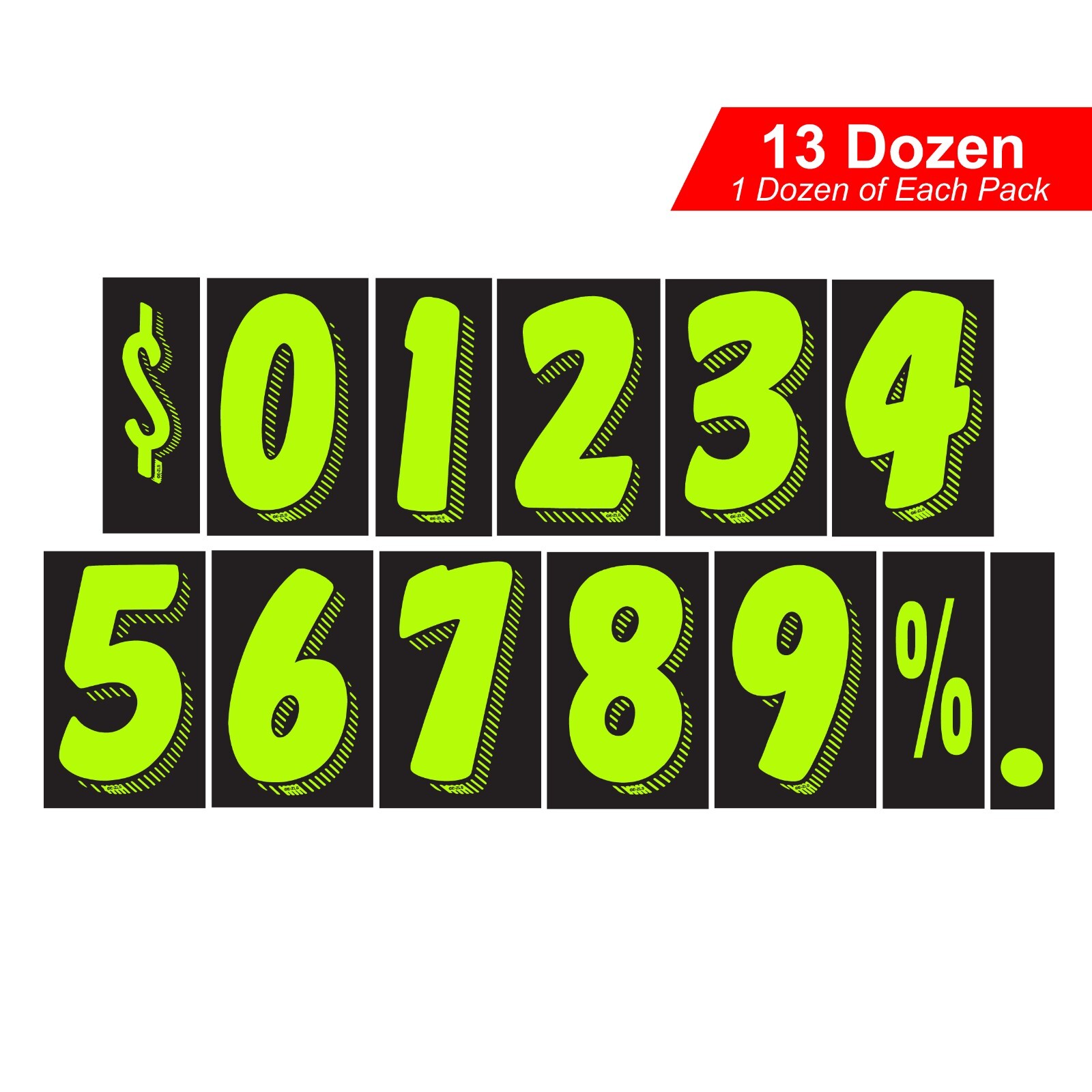 Windshield Price Sticker Pack 180 pcs – Vibrant, Tear-Resistant Numbers, Signs
