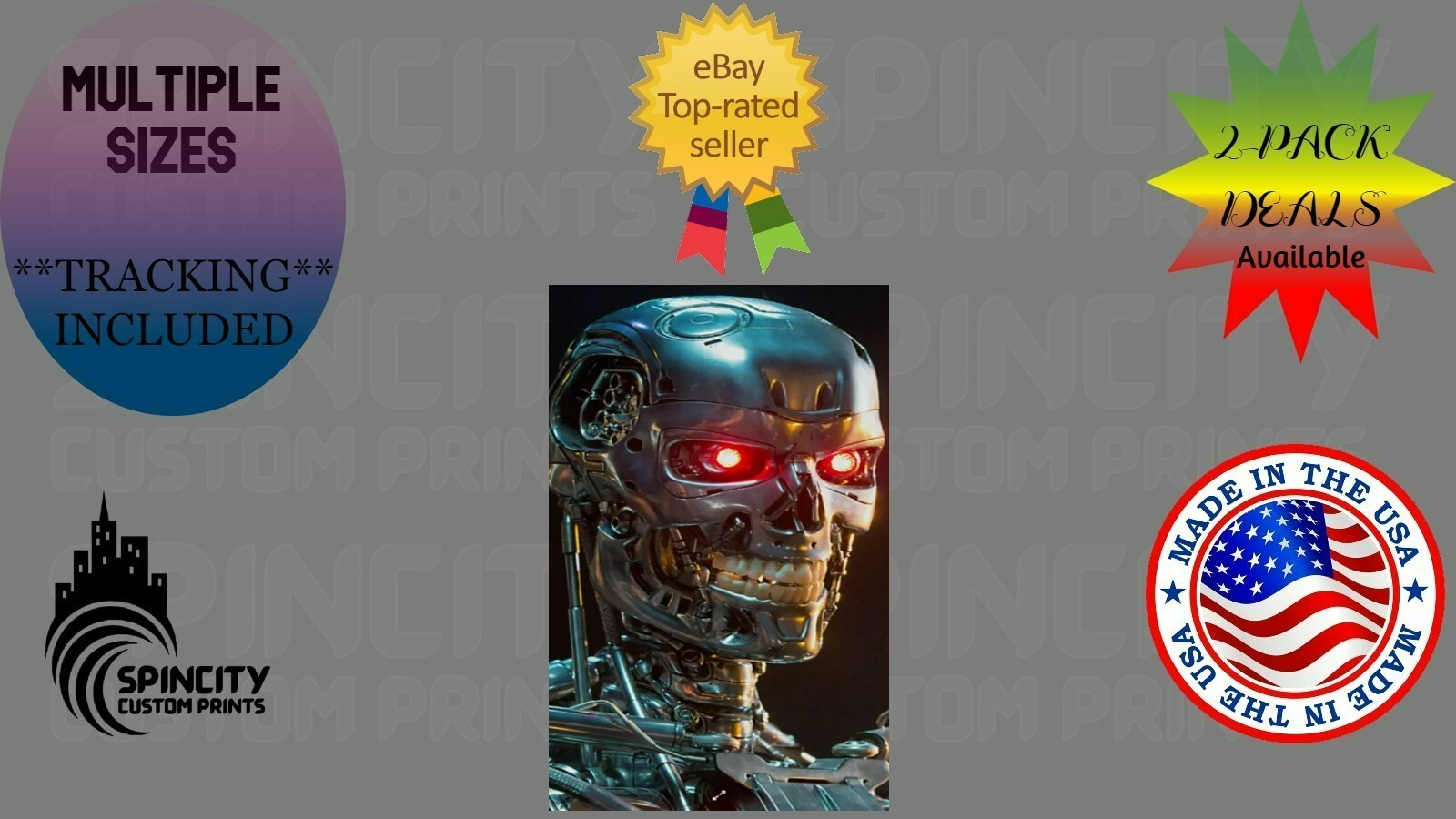 Terminator Wall Vinyl Decal Graphic (Removable Adhesive Backing)