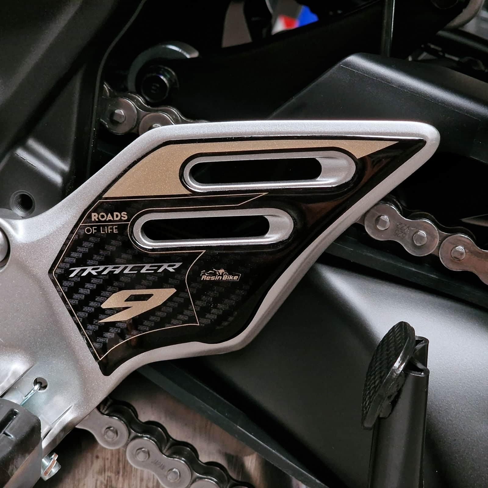 Motorcycle 3D Stickers with Yamaha Tracer 9-9 GT 2021-2024 Gold. Heel Pad Pro…