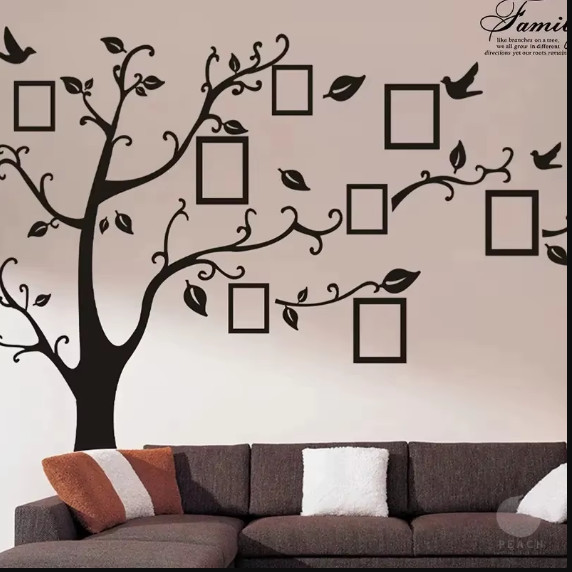 Large Family Tree Wall Decal Photo Frame Vinyl Sticker Living Room Decor