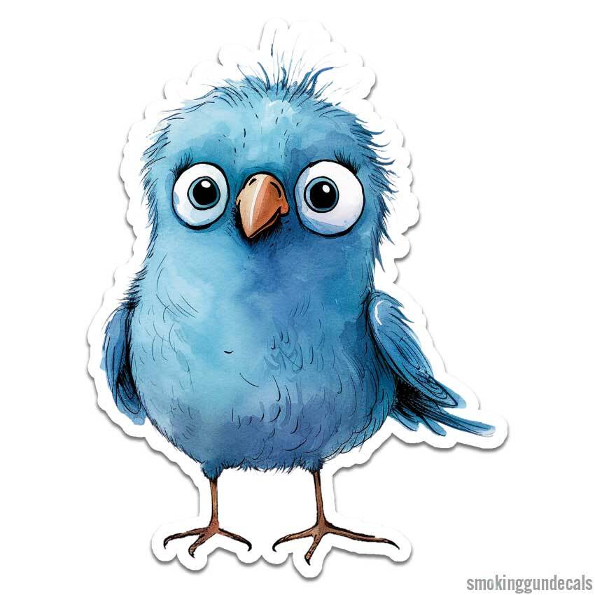 Cute Baby Blue Bird, Vinyl Decal Sticker, Indoor Outdoor, 3 Sizes, #12516