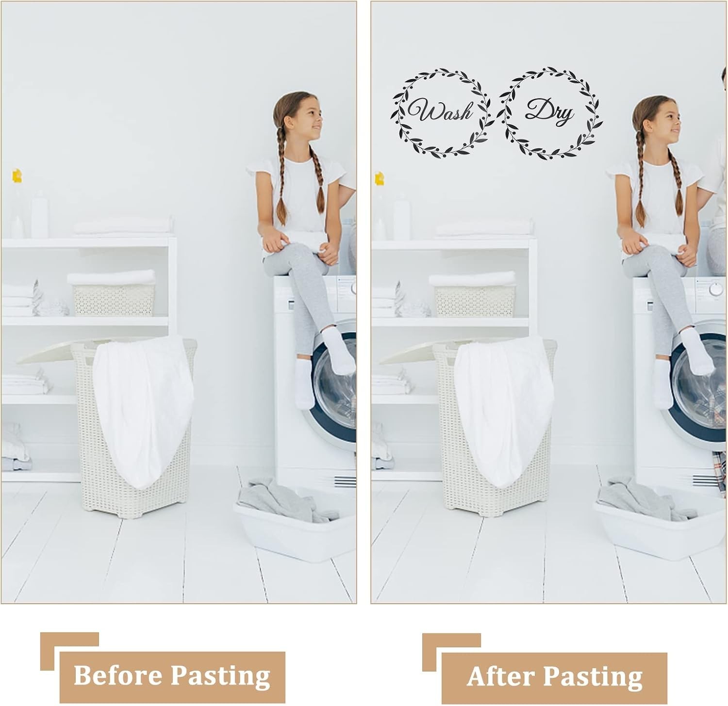 Laundry Room Decals Washer and Dryer Decals Wash Dry Wall Stickers Decor Viny…