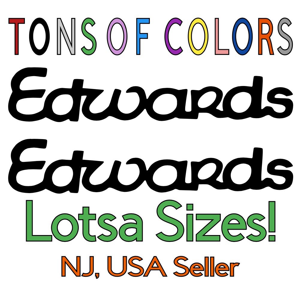 TWO Edwards Guitars Vinyl Decals MANY SIzEs/Colors FREE Shipping!