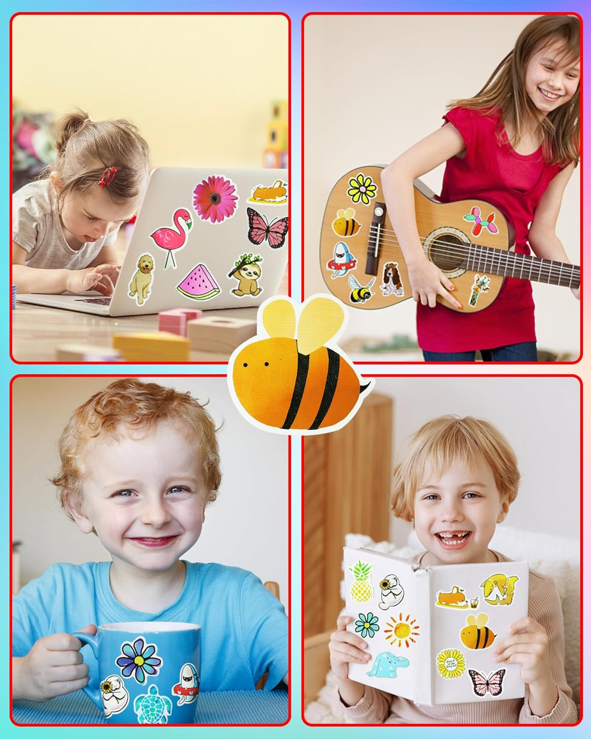 200Pcs Water Bottle Stickers for Kids, Cute Stickers for Water Bottles, Vinyl Wa