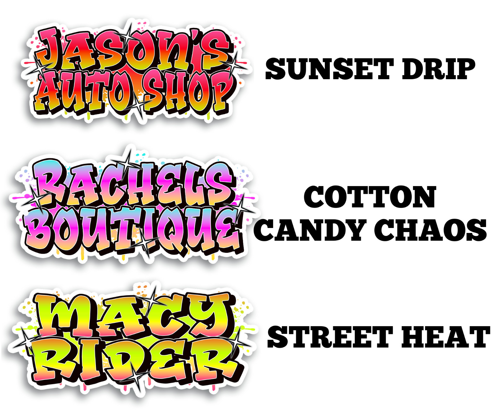Personalized Graffiti Name Sticker Vinyl Decal Waterproof Laptop Bottle Gift Tag