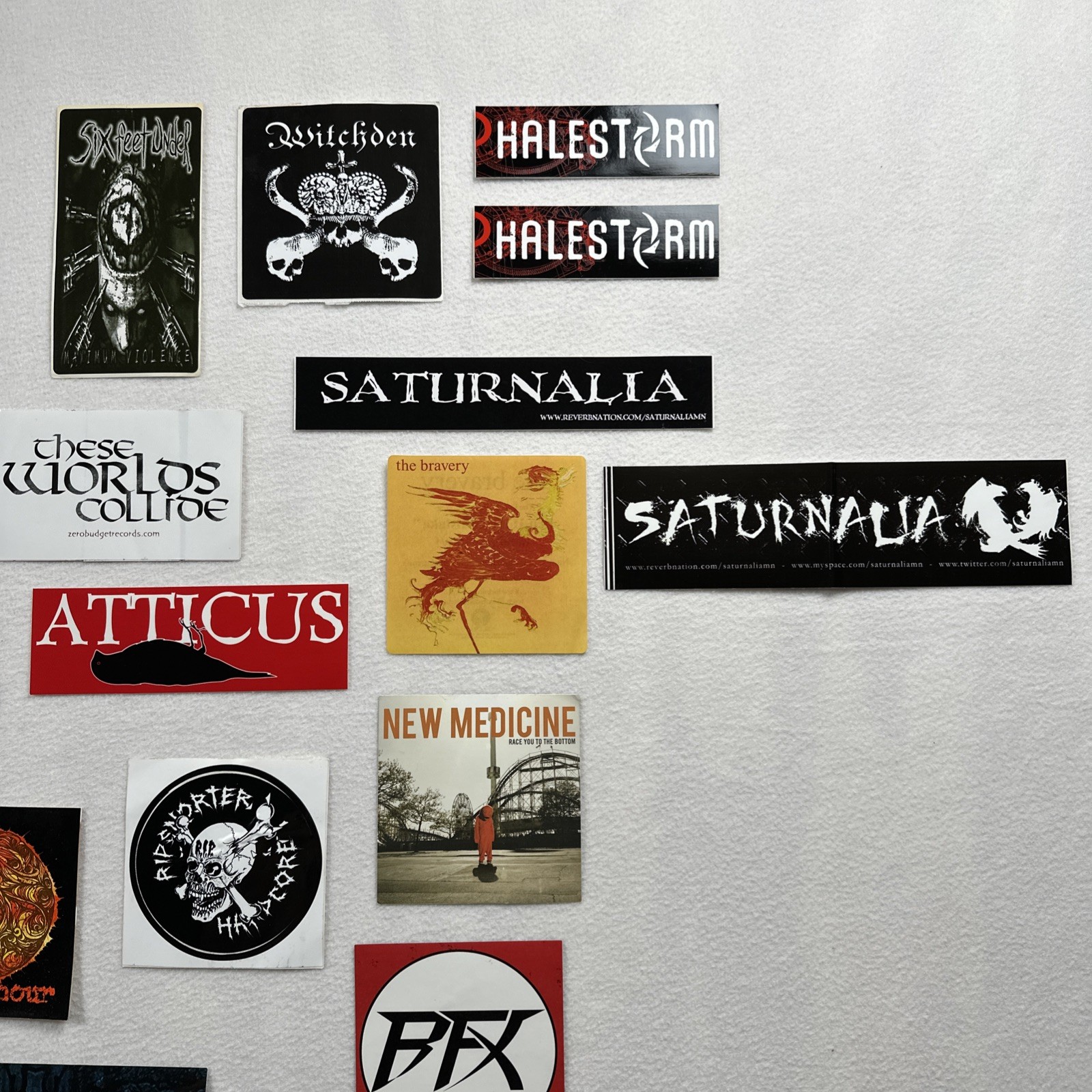 Lot 32 2000s Rock Metal Pop Music Bands Decal Vinyl Stickers Halestorm Shinedown