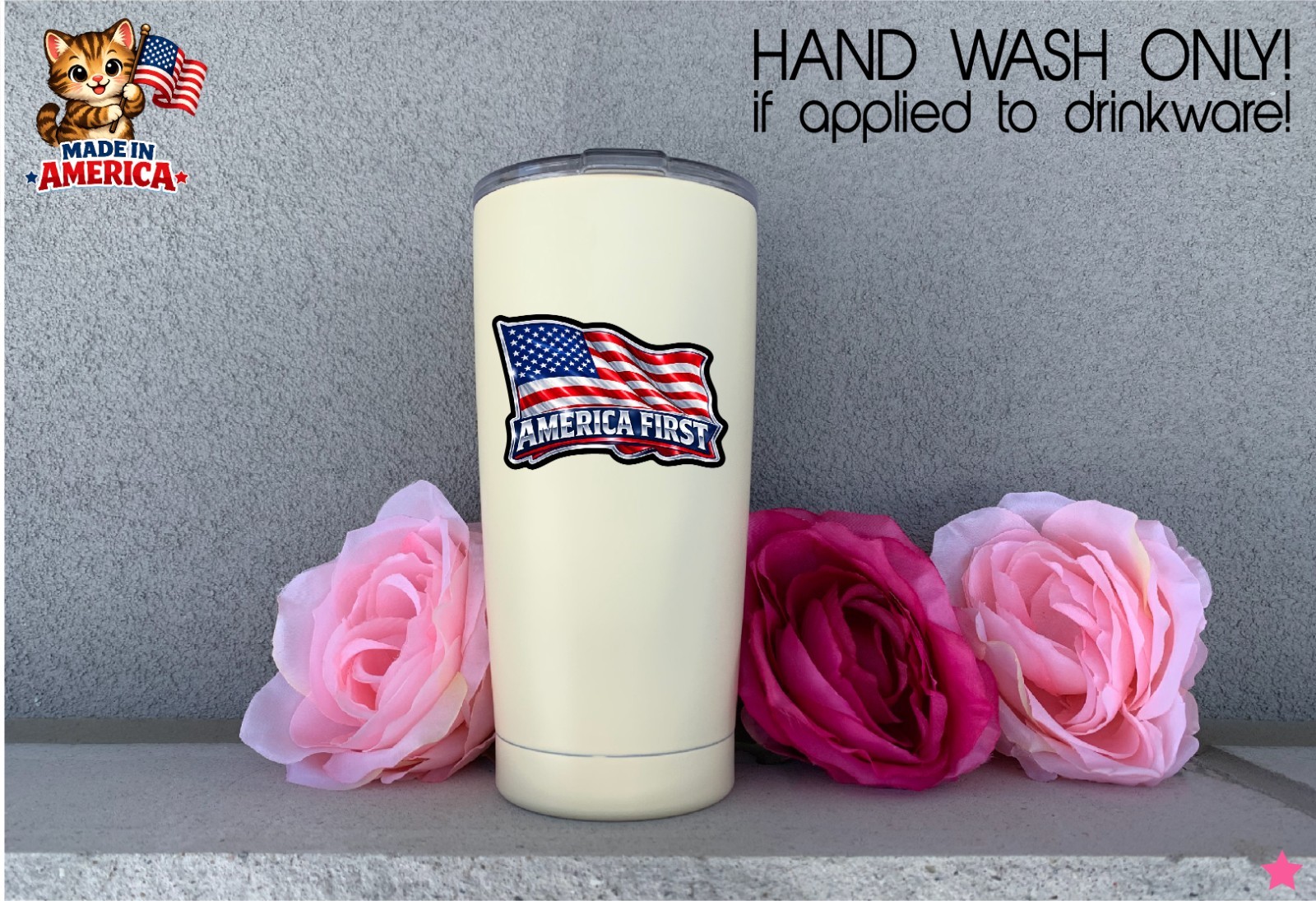 America First US Flag Decal Sticker United States Patriot Pro MAGA Trump Freedom