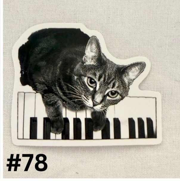 Cute Piano Cat Vinyl Sticker 2inch No78