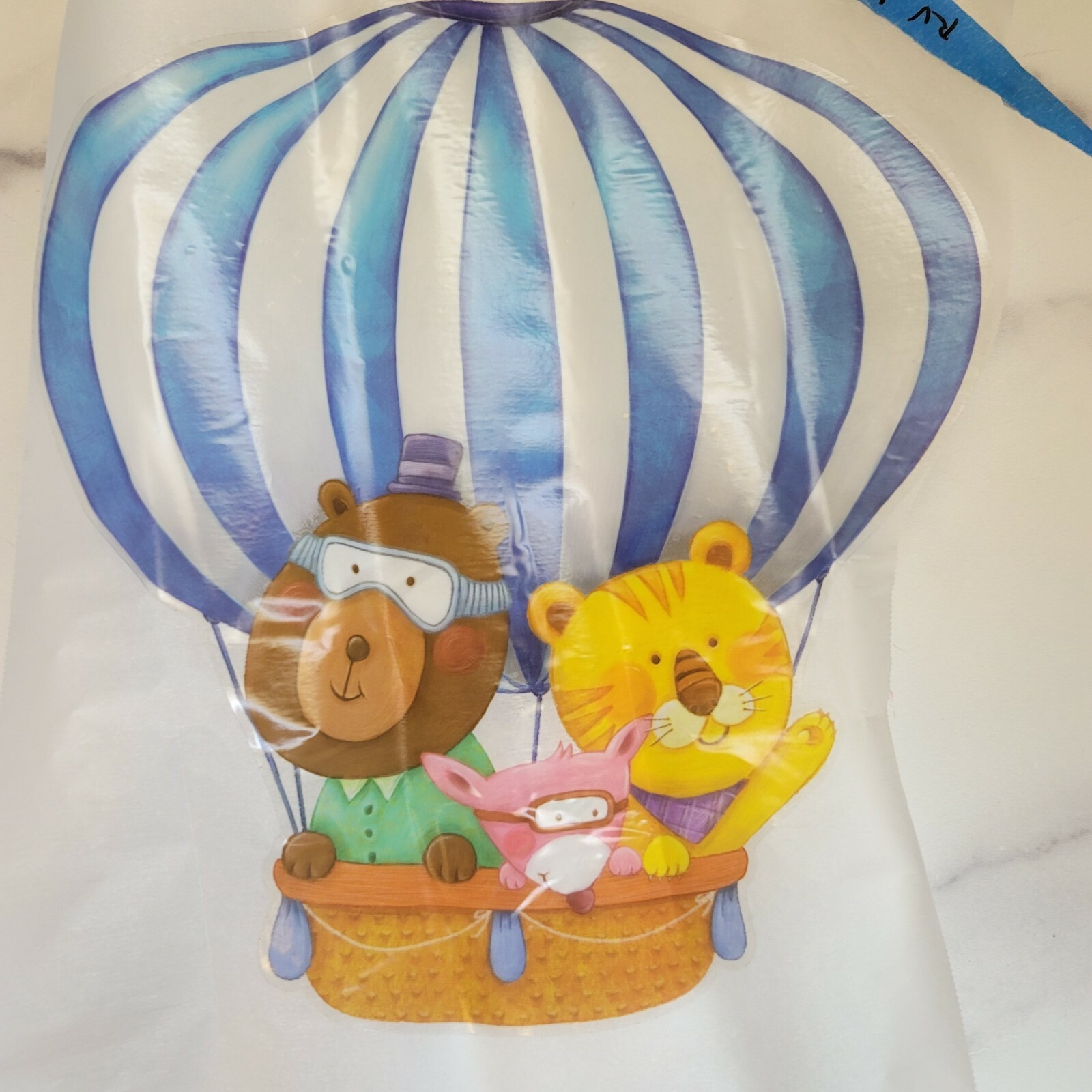 Nursery Wall Art Stickers Hot Air Balloon Unisex Baby Animals repurpose